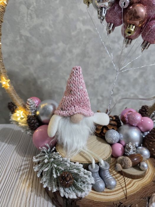 Лимитированная зимняя новогодняя композиция “Скандинавский гном с шара