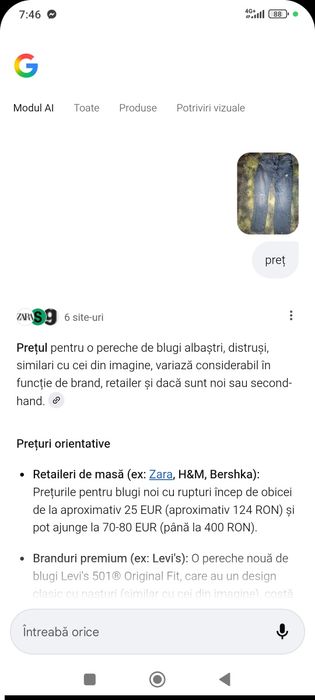 Blugi dama. Zara .mărimea 34