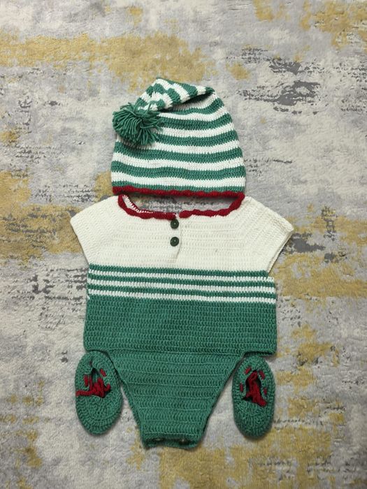 Set compleu bebe spiriduș ,lucrat manual  , 0 -6 luni