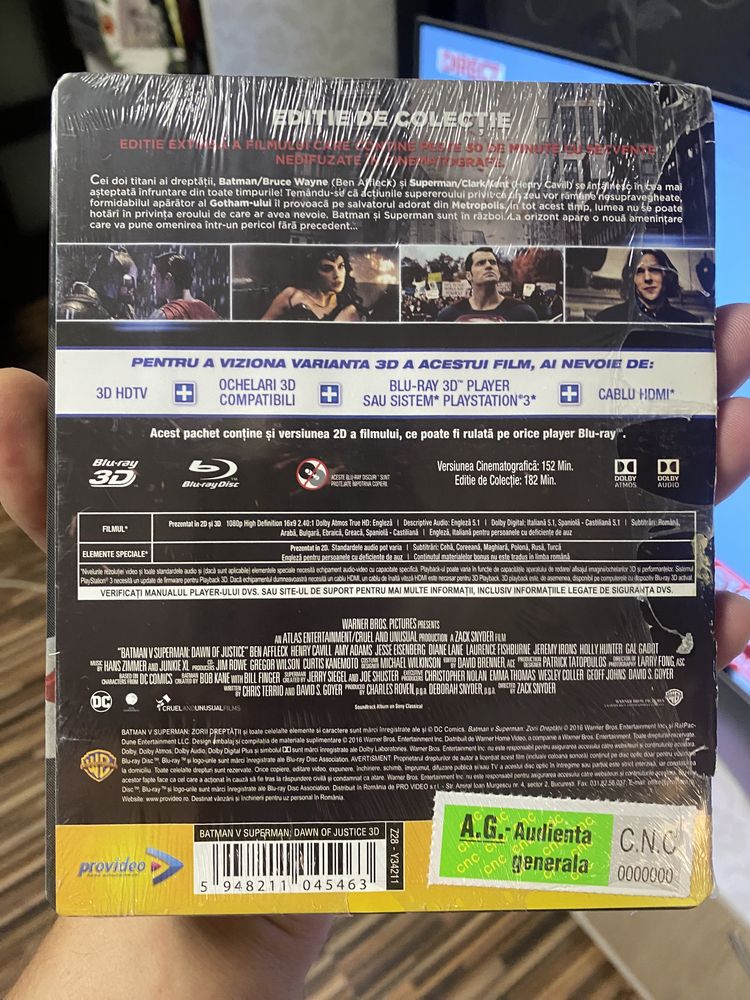 Blu-ray Batman vs Superman Dawn of Justice 3D+2D steelbook