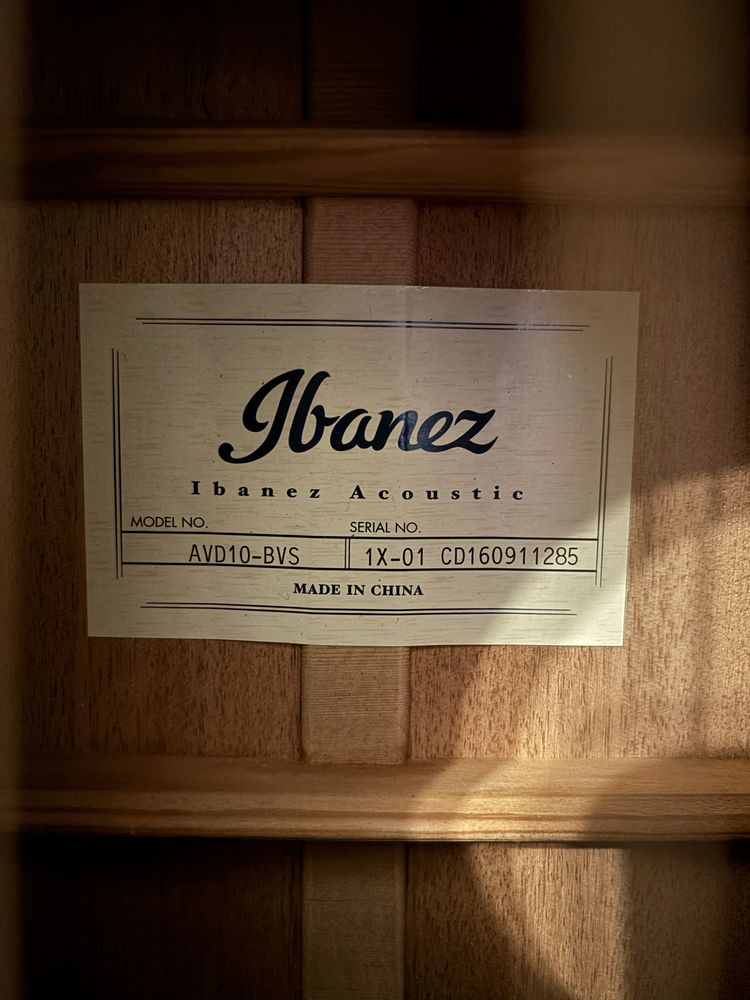 Chitara acustica Ibanez AVD10 Artwood Vintage Brown Violin Sunburst