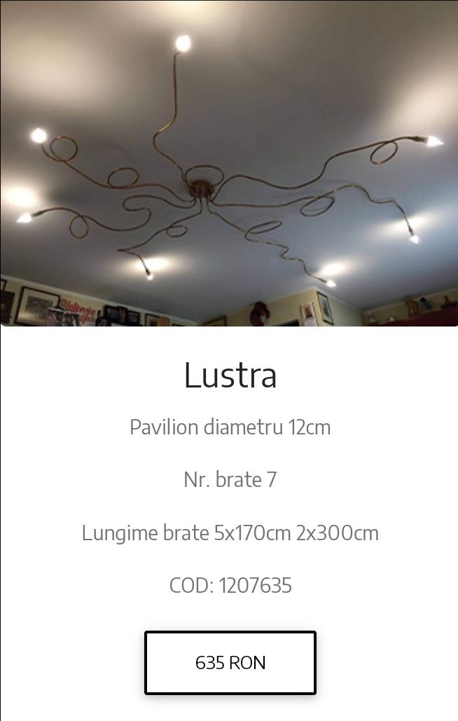 Lustre aplice veioze din cupru