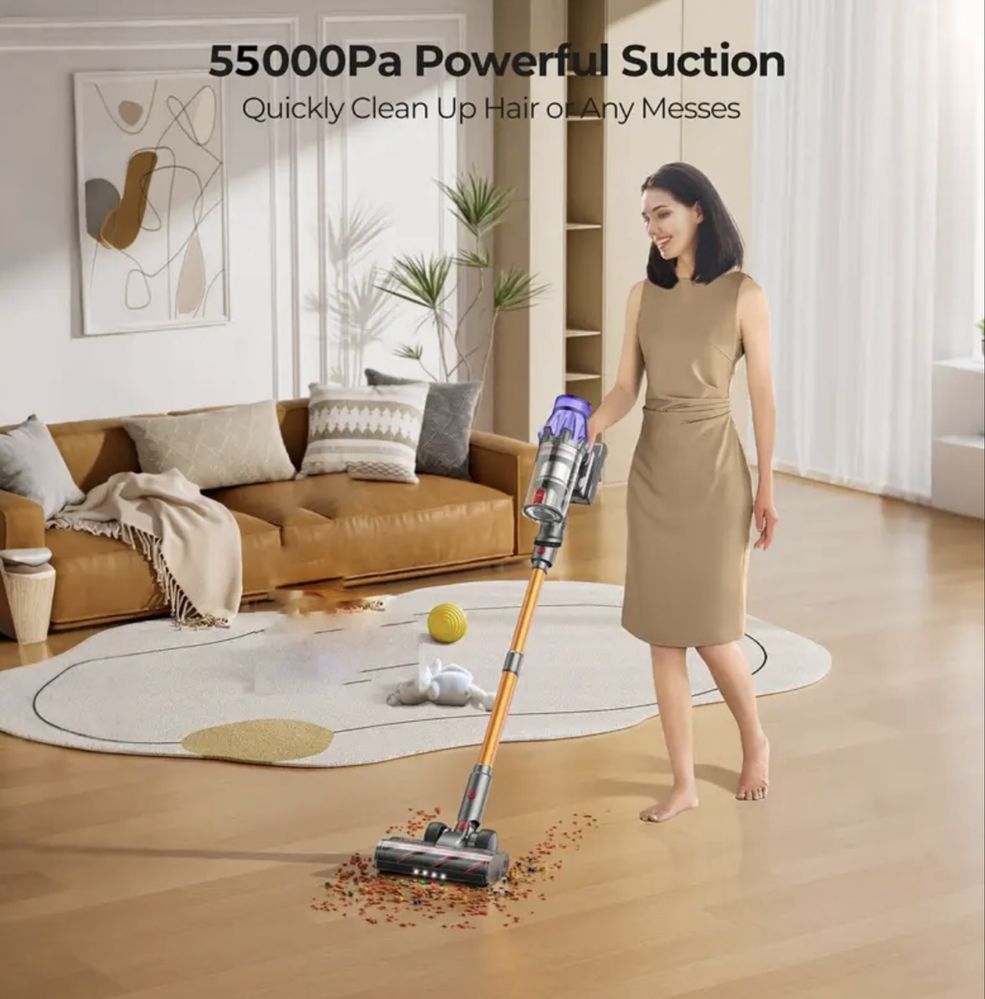 Вертикална Безжична Прахосмукачка Laresar V7 55000Pa LED 60 Мин Работа