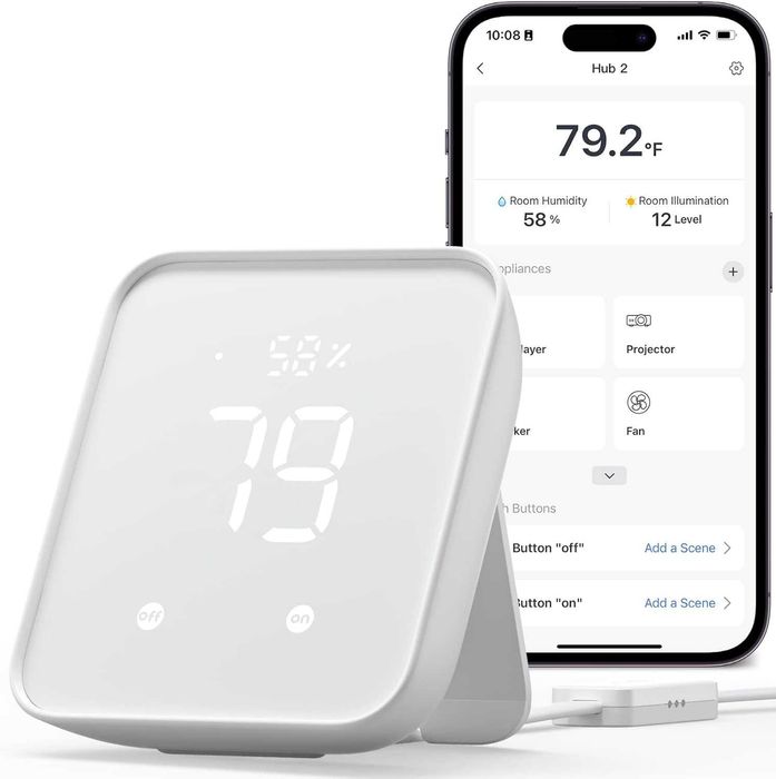 SwitchBot Hub 2 Смарт хъб с Matter/HomeKit IR дистанционно термометър
