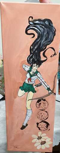 Pictura acrilica pe pânză Kagome Higurashi din serialul Inuyasha