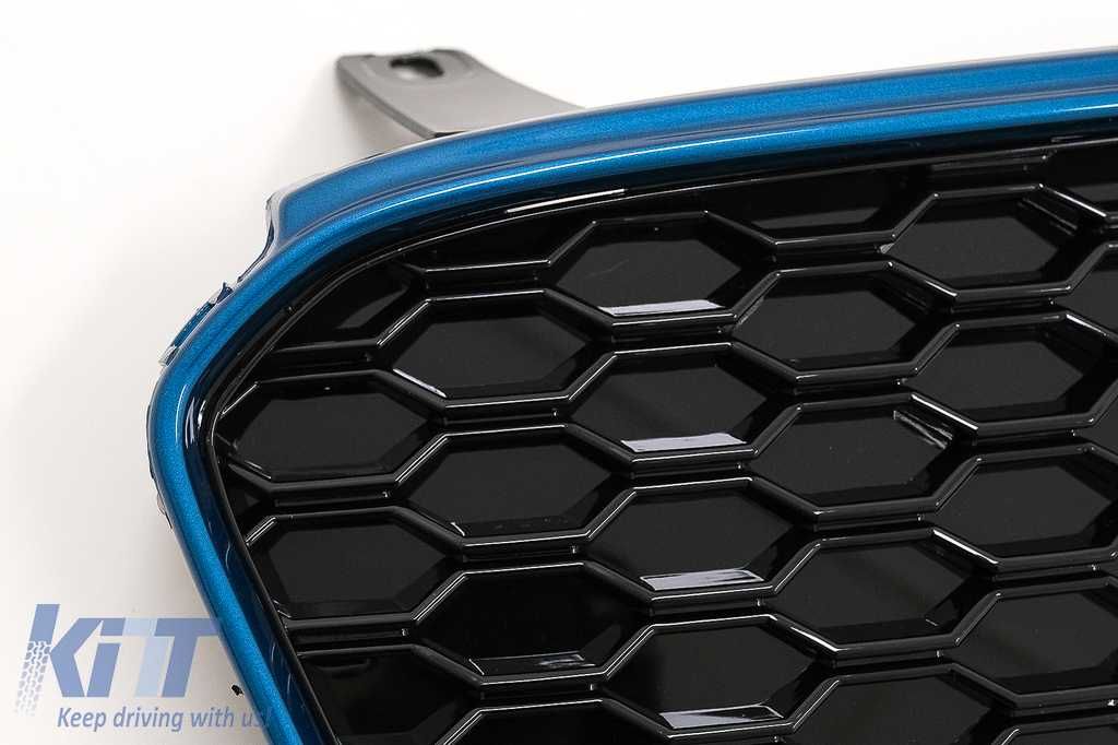 Grila pentru Audi R8 42 (2013-2015) RS Design Negru Lucios/ Albastru