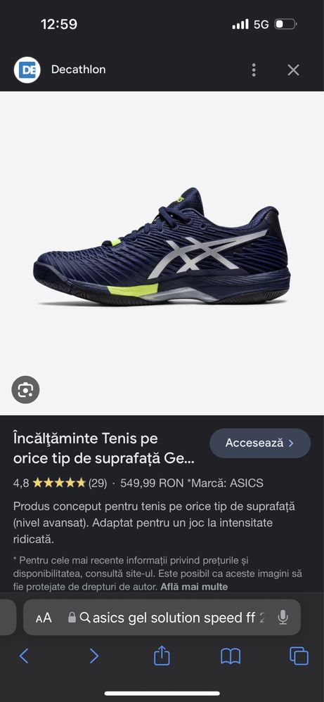 Asics Solution Speed FF Tenis 41.5( nike , adidas , guess )