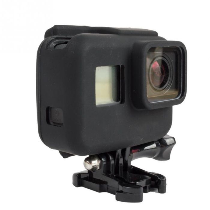 Husa din silicon compatibila cadru GoPro Hero 5 6 7 Black Silver