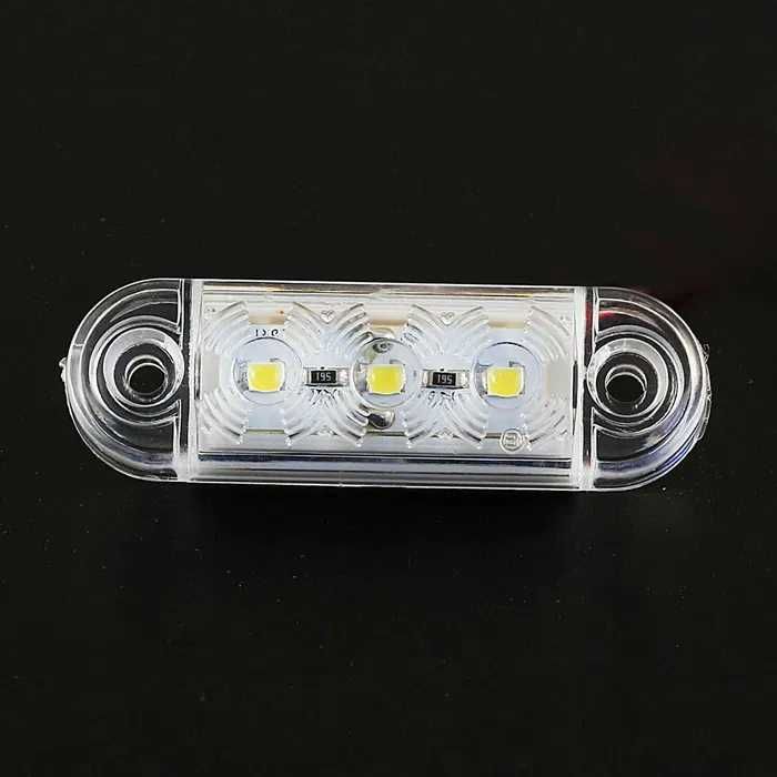 1бр. мини ЛЕД LED габарити овал с 3 диода 12-24V , 3 цвята