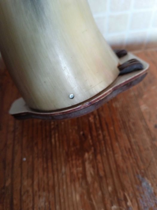 Фигура Пингвин от рог (14,5 см), ръчна изработка