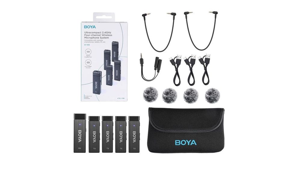 Sistem de microfon wireless Boya - BY-W4, negru
