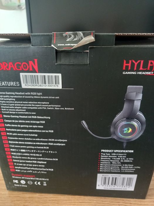 Căști Gaming Redragon Hylas RGB light