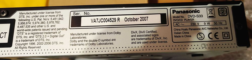 DVD player Panasonic DVD-S33E-K, negru