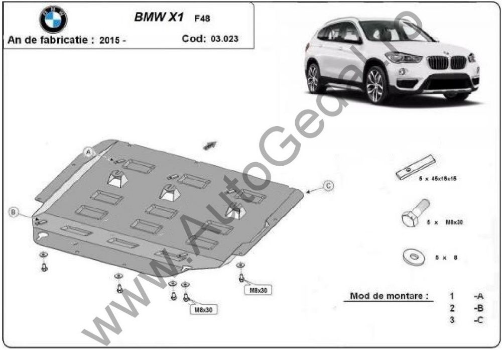 Scut motor metalic Bmw X1 F48 2015-prezent