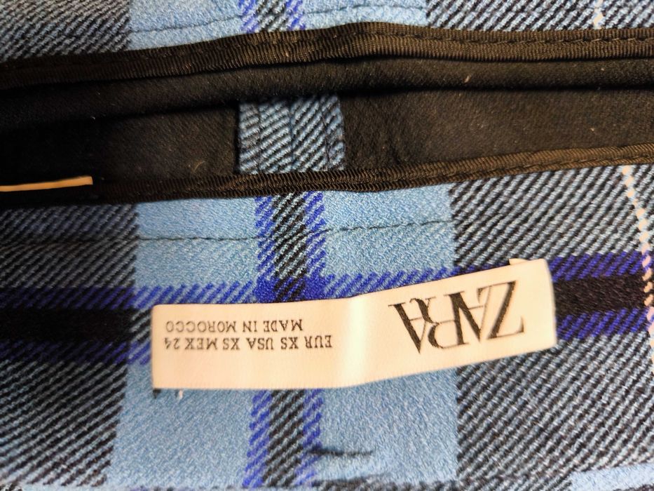 Карирана пола Zara с висока талия XS