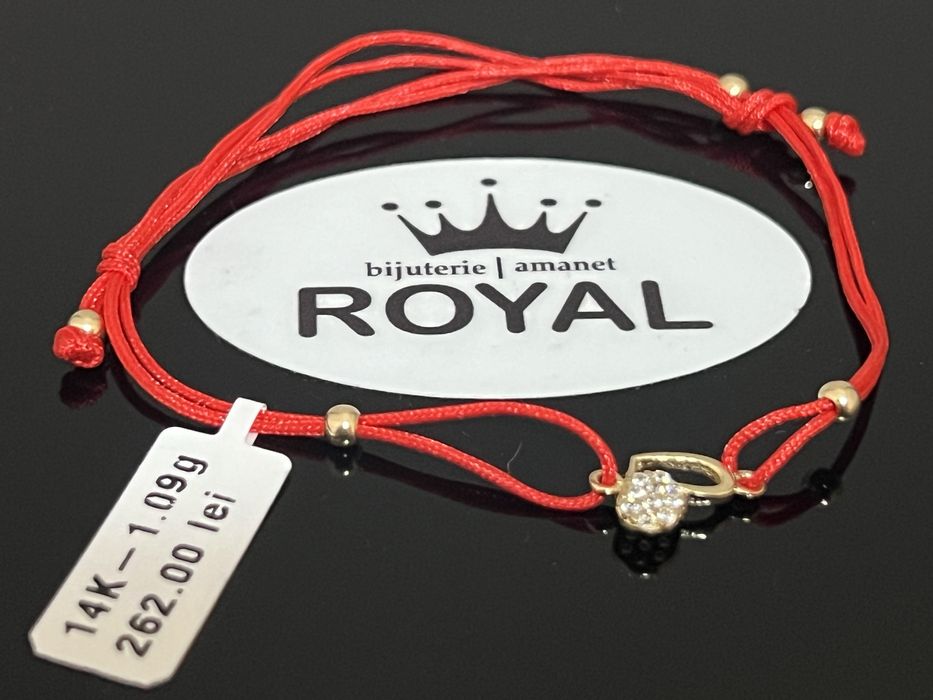 Bijuteria Royal CB : Bratara cu snur bile aur 14k 1,09 grame