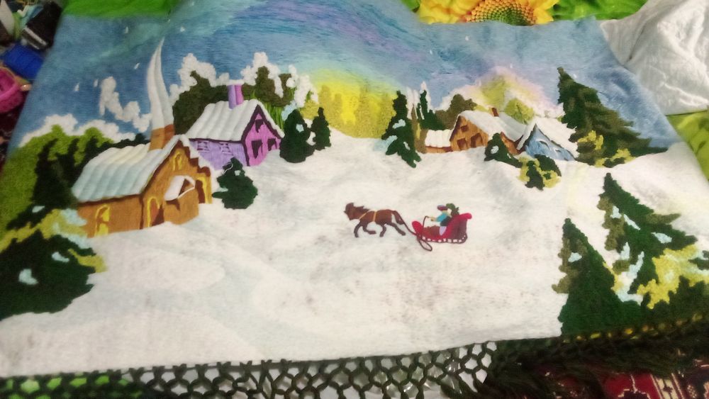 Настенный новогодний коврик