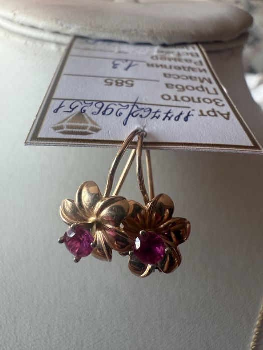 Золотой  детсий серьги 585 пробы