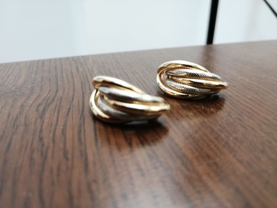 Cercei aur alb si galben 14k 4g