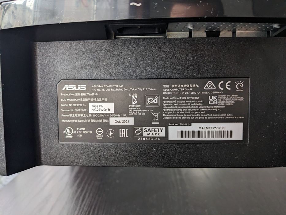 Monitor Asus TUF 27" 2k 165 hz