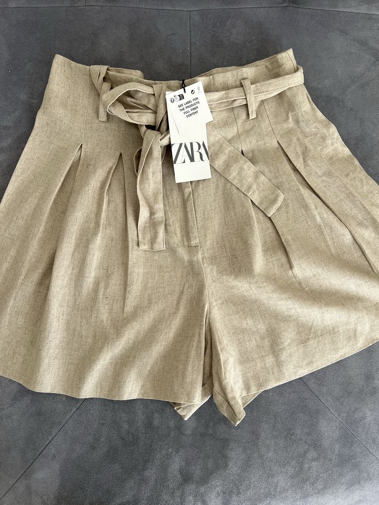 Чисто нови къси ленени панталони Zara, размер М