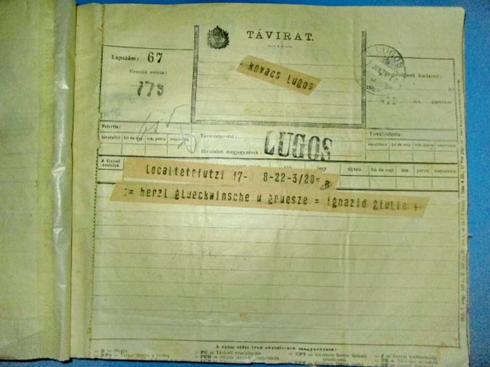 5855-I-Carte Posta-Telefon-Borderou Telegrame Lugoj 1912.