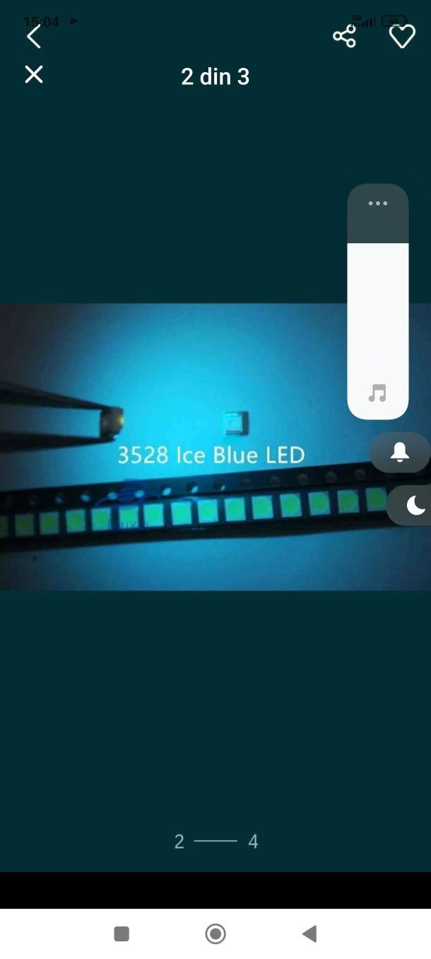 Led smd 3528 pentru bord auto alb rece , albastru ,rosu