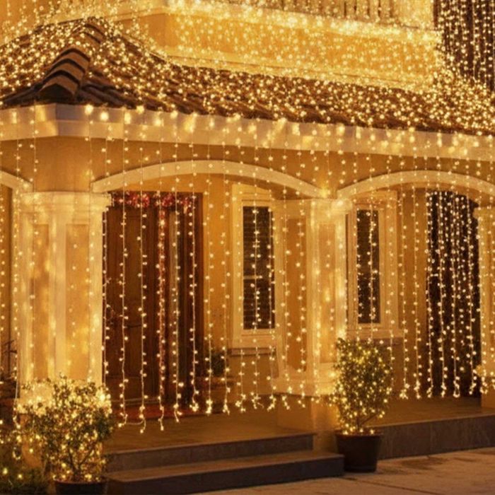 Коледни външни лампички С функция ВАЛЯЩ СНЯГ 3м х 3м многоцветни RGB