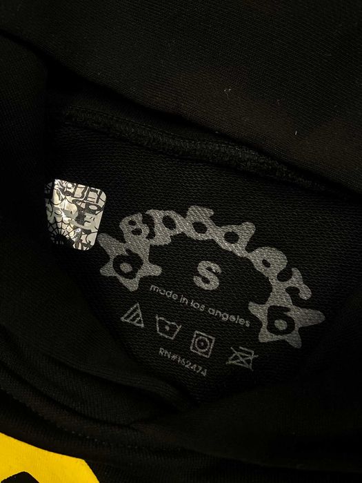 Hanorac Sp5der Negru Stele Galbene