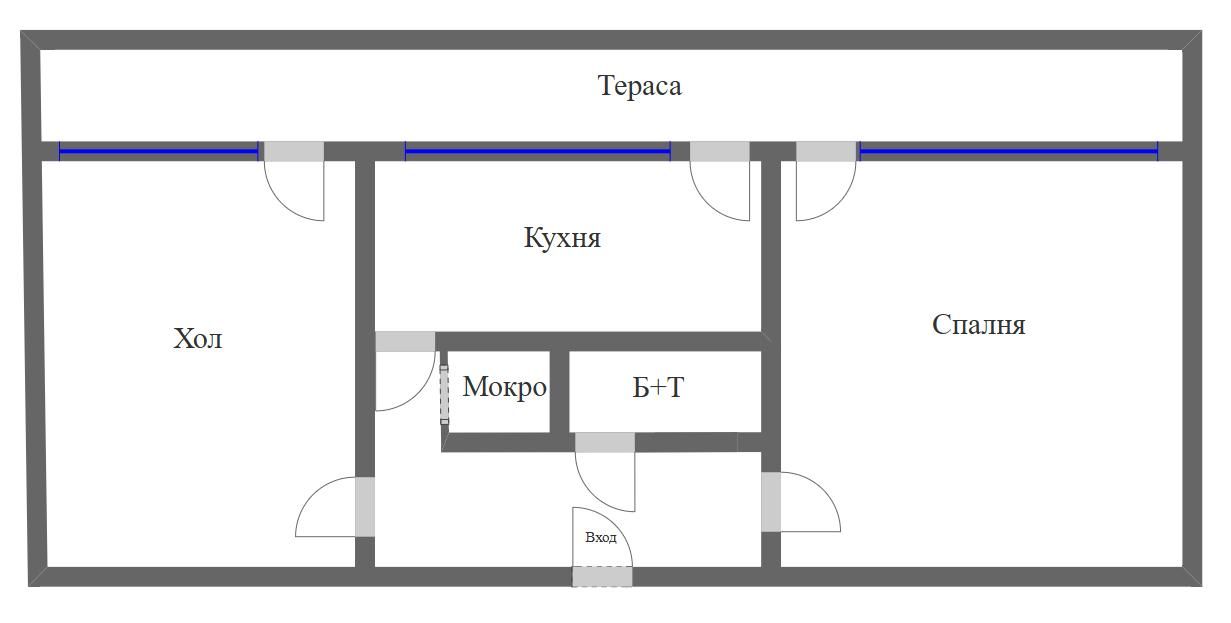 Двустаен апартамент подходящ за преустройство в Тристаен в кв. Славей