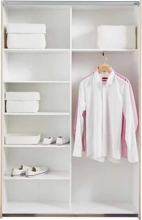 Dulap cu usi glisante Heimo , Alb , 125 cm latime , 38 cm