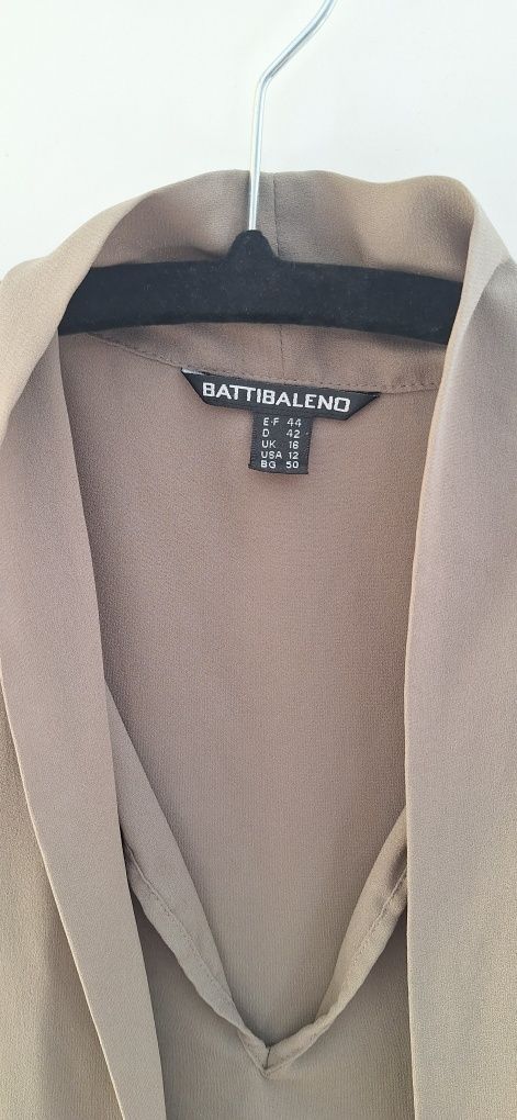 Блуза BATTIBALENO, L/L+, кафяв/шоколадов цвят с панделка