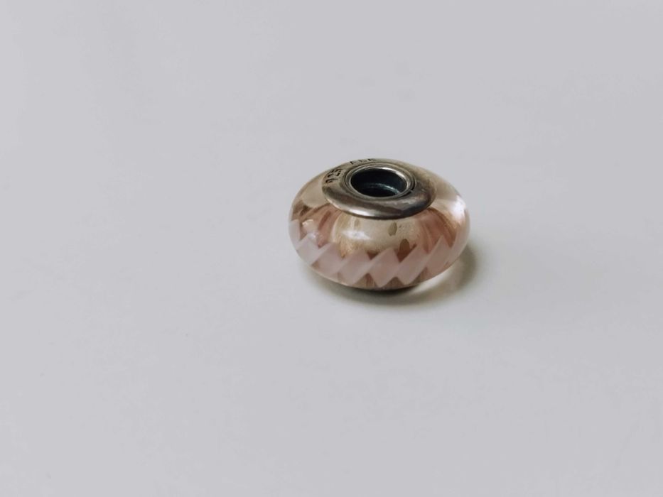 Charm Pandora 925 Murano Zig Zag Rosa Fuori
