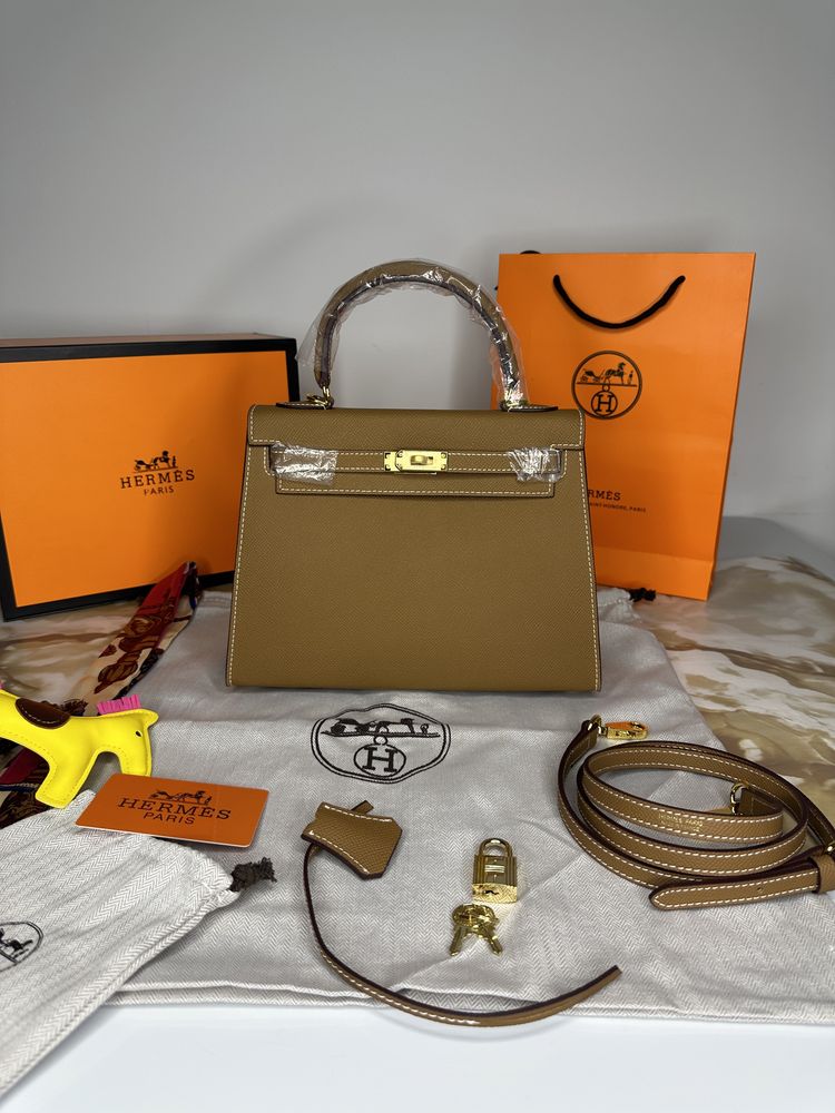 Geanta de lux HERMES Kelly 25 cm piele naturala 100% cadou (28