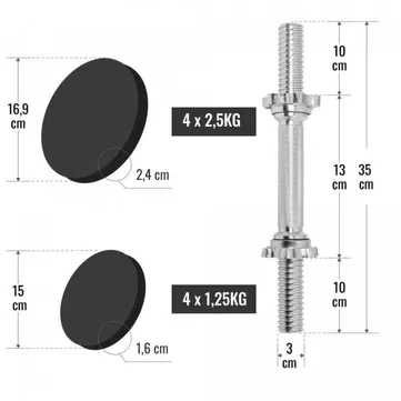 Set 20kg gantere reglabile + cutie