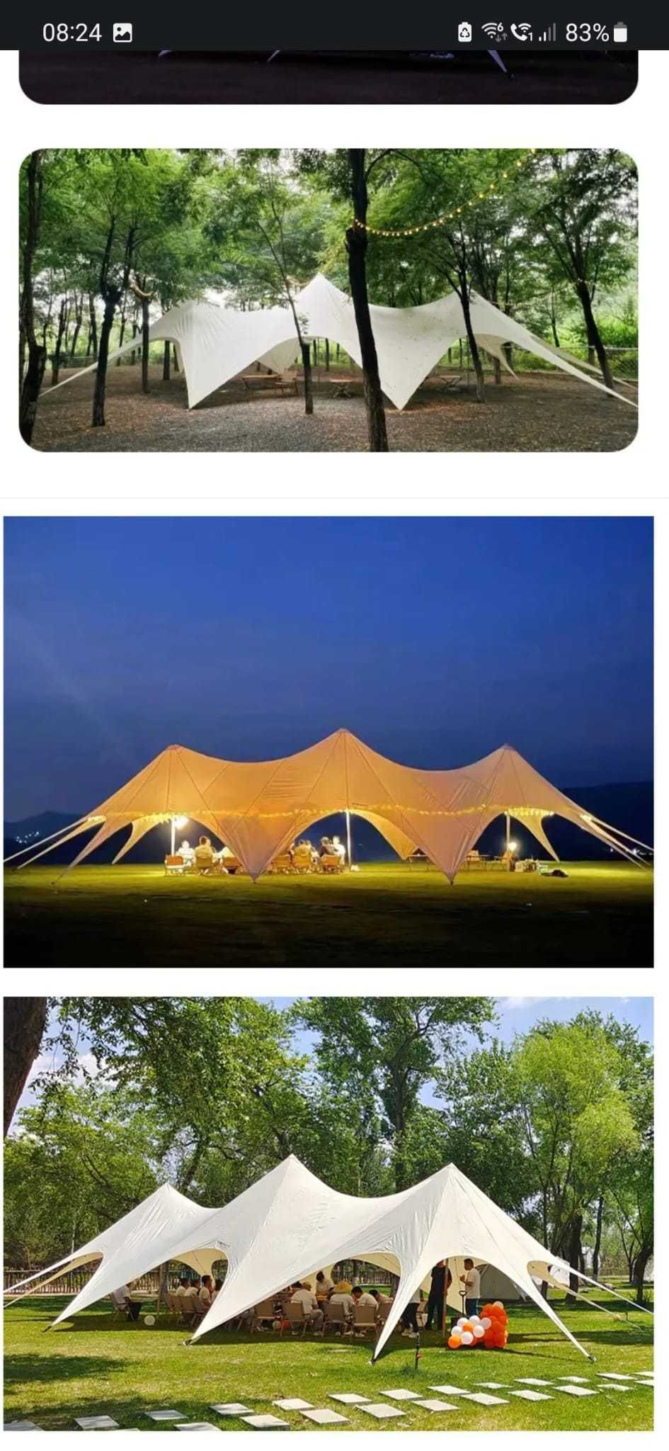 Cort glamping, evenimente, party, tip pergola STAR 9x20 m, 180 mp