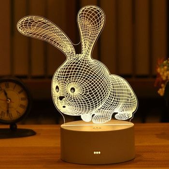 3D LED нощна лампа