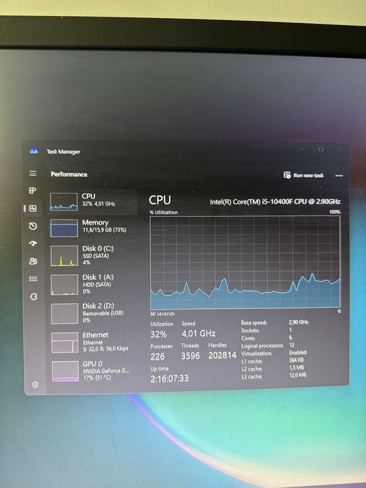 Pc gaming i5 10400f, 16GB ram, GTX 1650, 1Tb hardisck