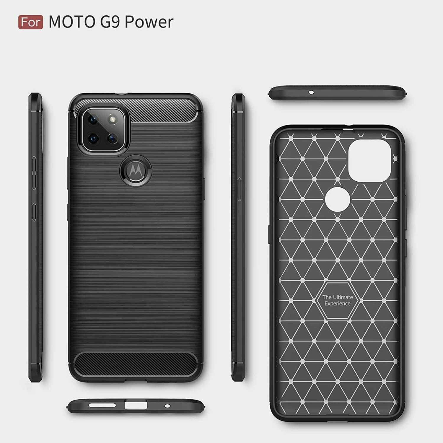 Motorola G9 Power / E7 Plus / G9 Plus - Удароустойчив Кейс Гръб CARBON