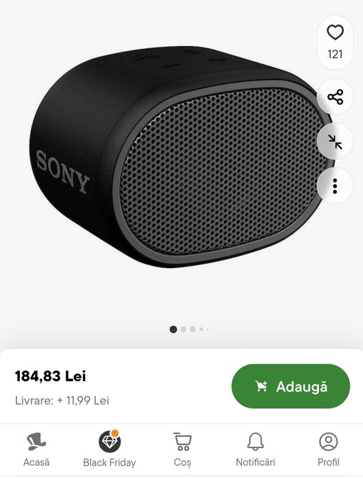 SONY - boxa portabilă Bluetooth (ca nouă) cu sunet Extra Bass