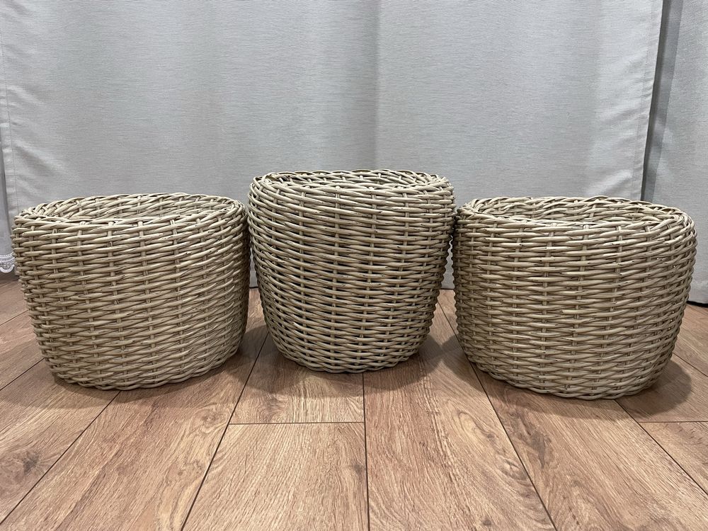 Кашпо из ротанга, ручная работа