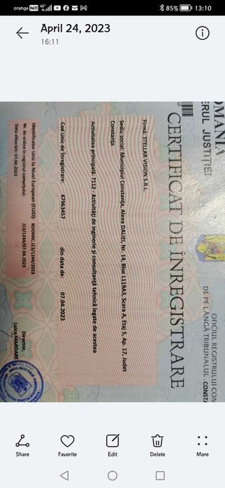 Vand firma SRL - infiintata in 2023