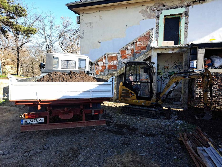 Услуга, услуги с мини багер и самосвал