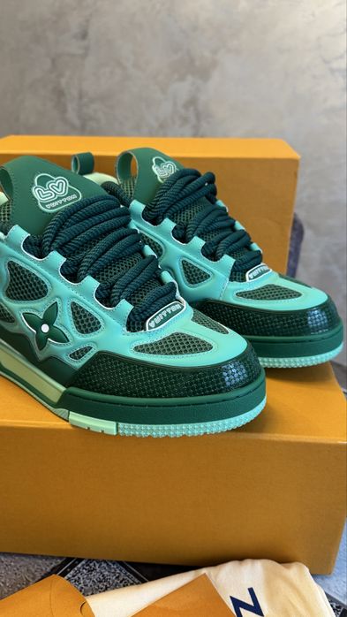 Sneakers LV Louis Vuitton Trainer Green — Mărimea 41 și 42, Noi