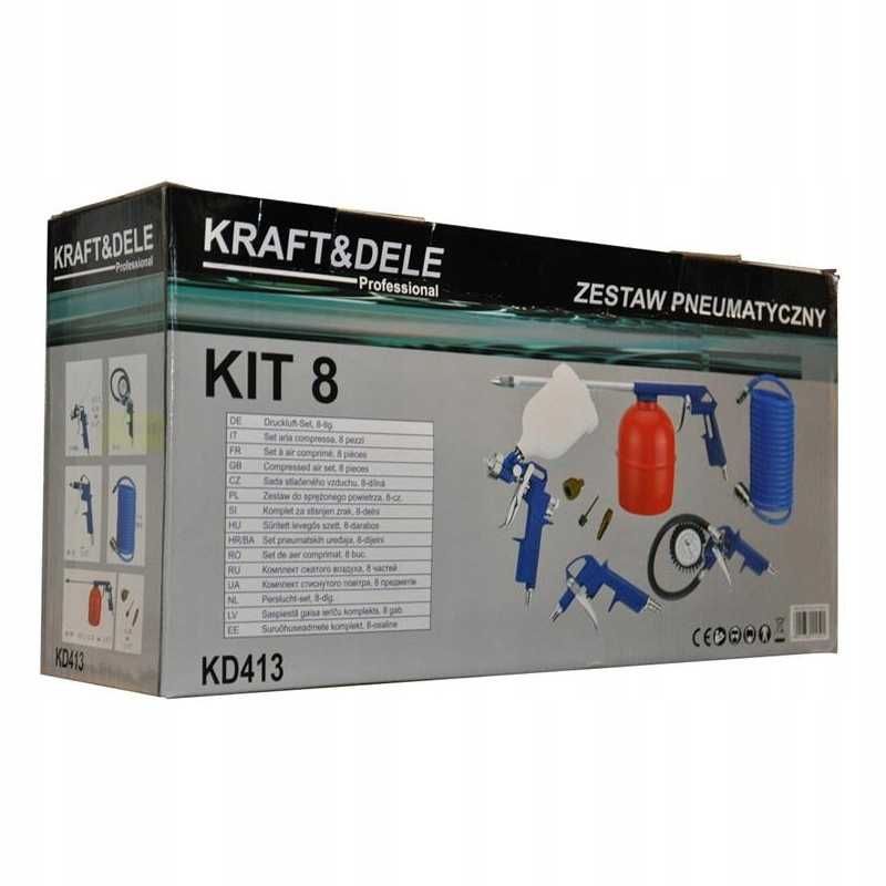 Set kit accesorii pneumatice 8 piese aer comprimat (KD413)