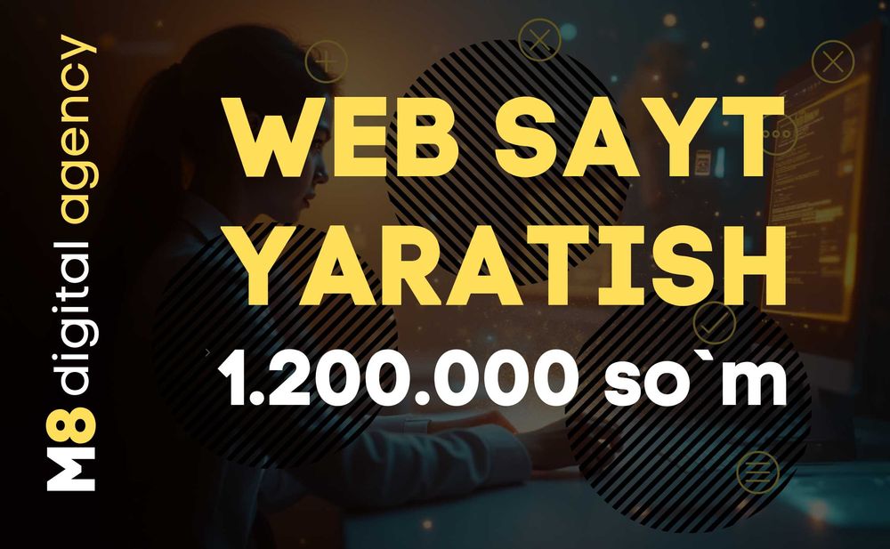 Sayt yaratish - 1.2 mln som - 3 kun
