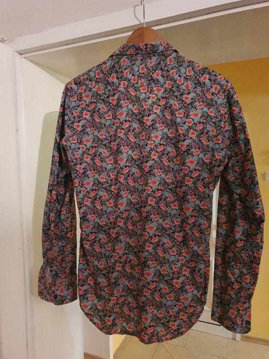 Зара ZARA Slim Fit Man S Риза Червена Зелена