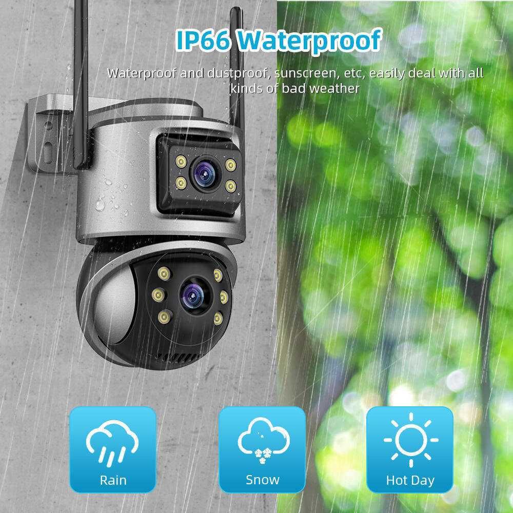 + 64GB карта A32 двойна външна WiFi Камера два екрана 4MP+4MP, ICSee