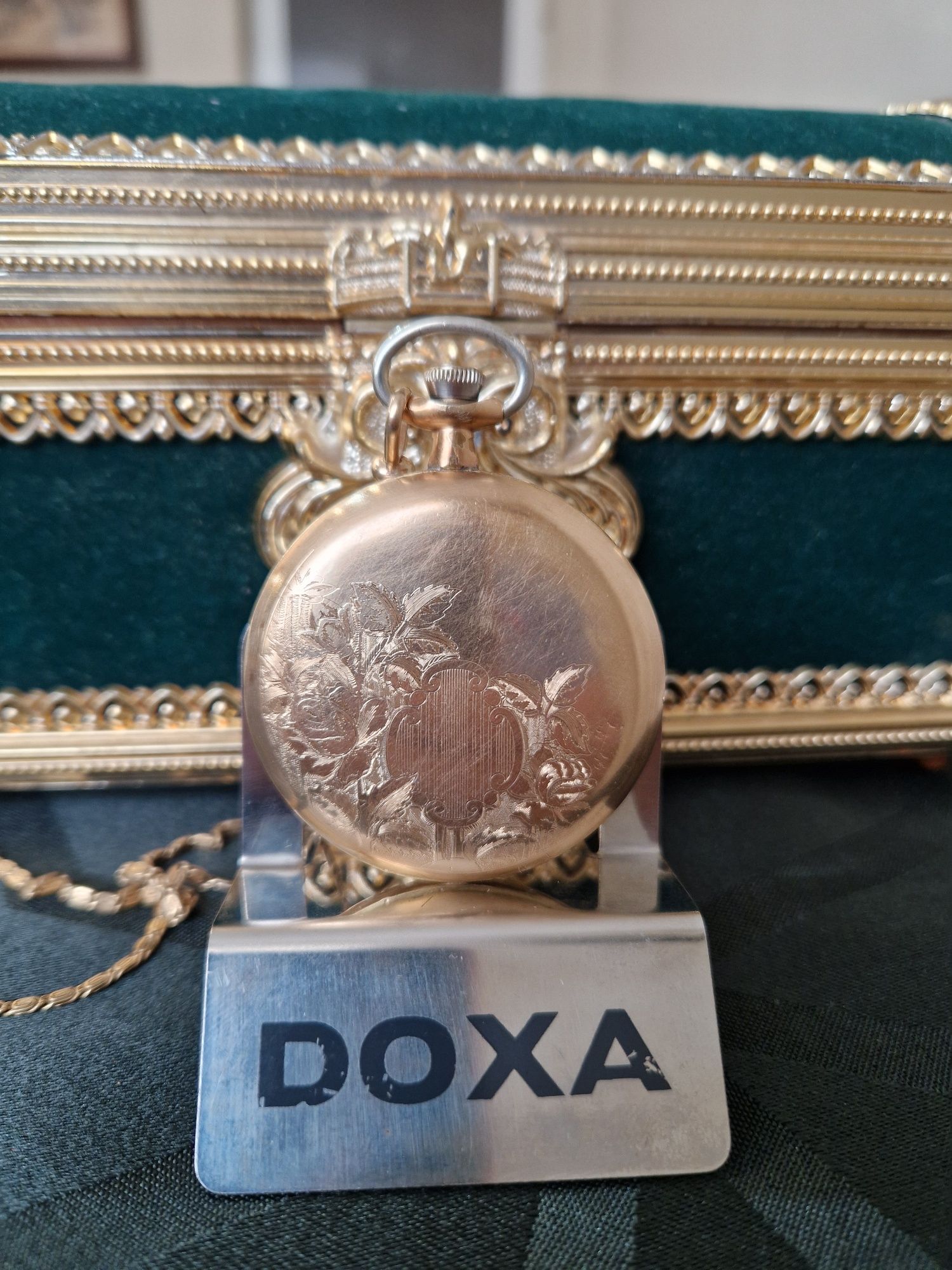 Уникален антикварен позлатен джобен часовник ELGIN