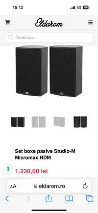 boxe pasive 2x80W Studio-M Micromax HDM, hi-fi, de raft